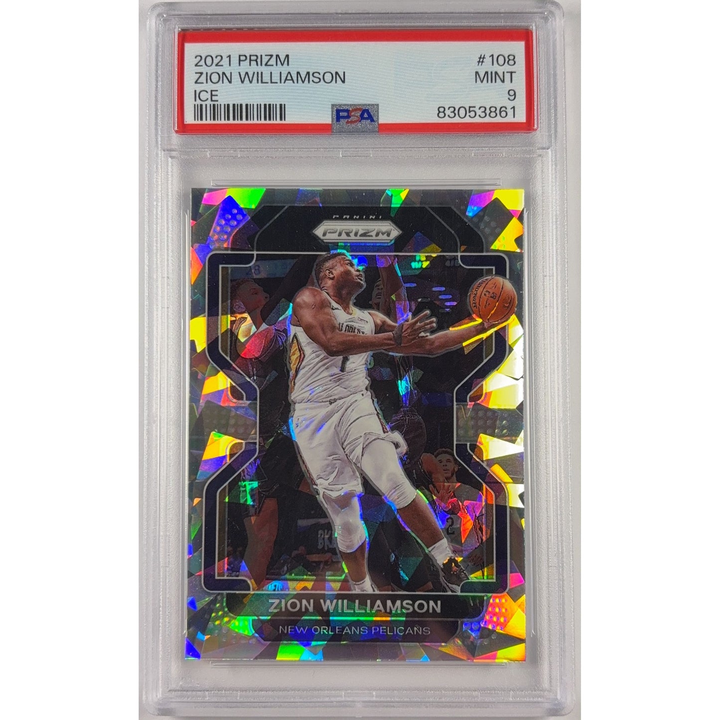 2021-22 Panini Prizm Zion Williamson Silver Cracked Ice Prizm PSA 9 MINT | Local Legends Cards & Collectibles