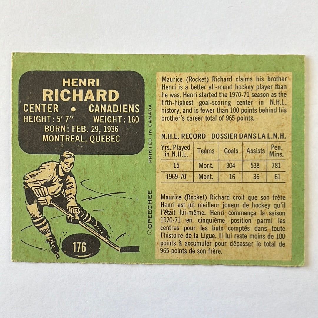1970-71 O-Pee-Chee Henri Richard