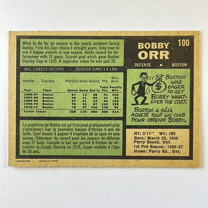 1971-72 O-Pee-Chee Bobby Orr #100