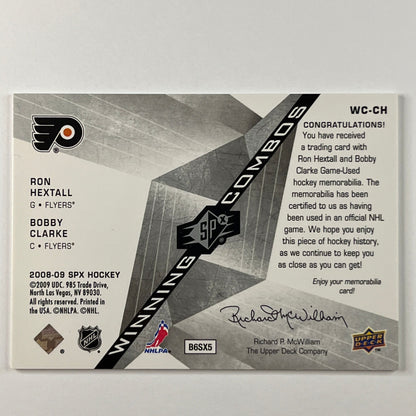 2008-09 SPX Ron Hextall / Bobby Clarke Winning Combos