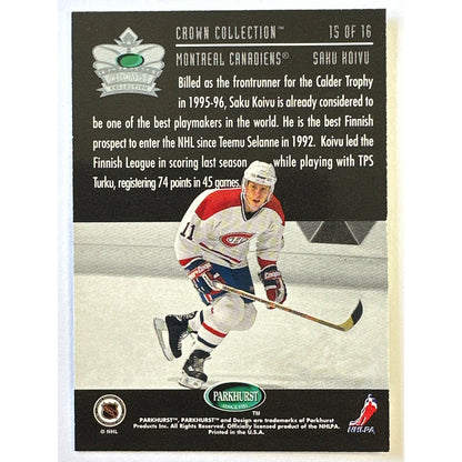 1995-96 Parkhurst Saku Koivu Crown Collection