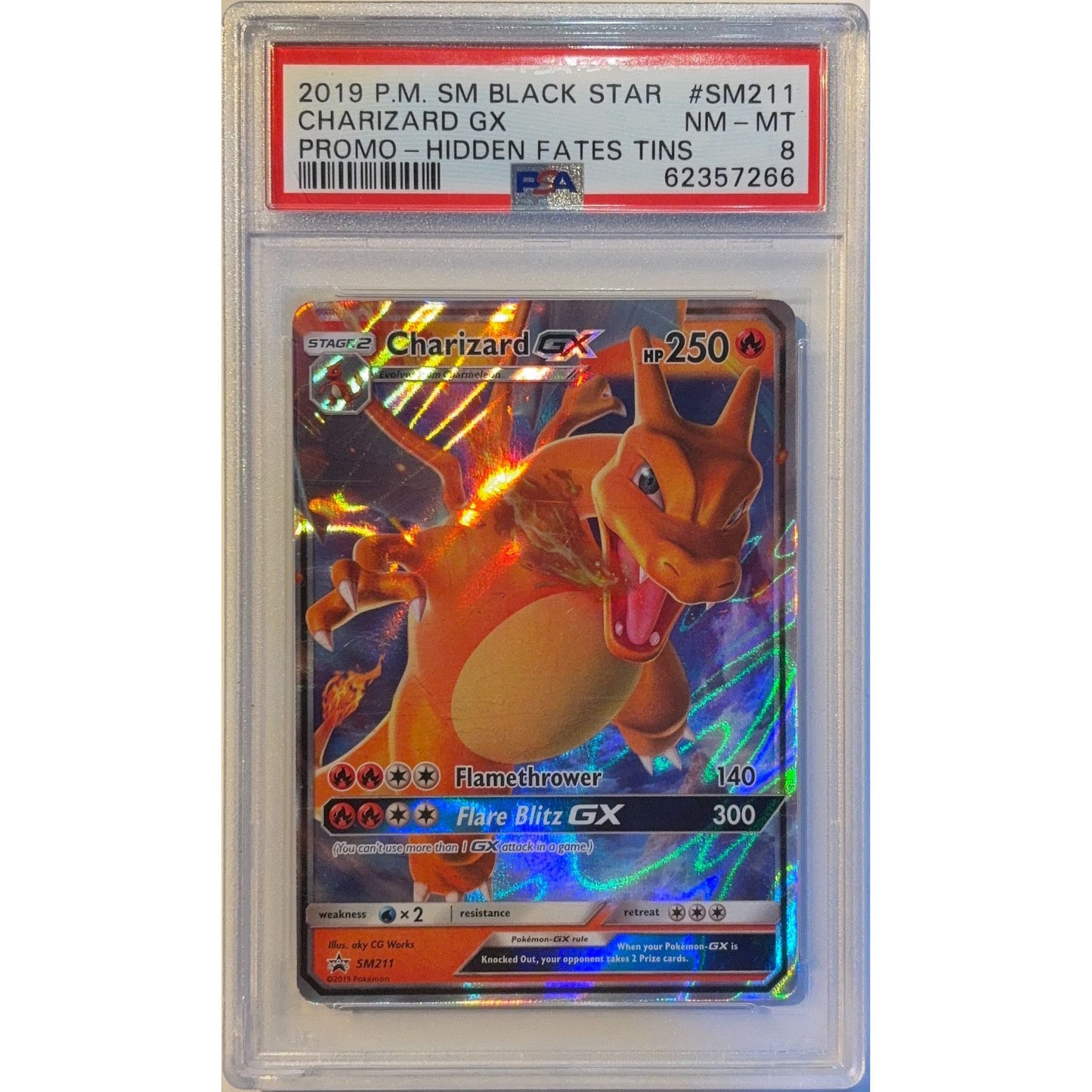Charizard GX Holo Black Star Promo SM211 PSA 8 NEAR MINT - MINT