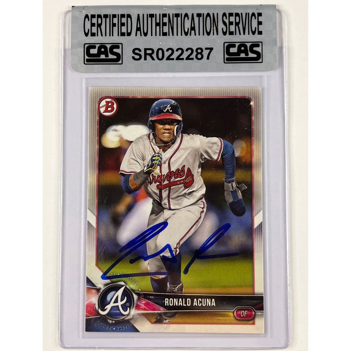 2018 Bowman Ronald Acuna Prospect RC Auto CAS Authenticated