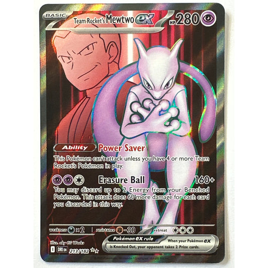 Team Rocket’s Mewtwo ex Holo Ultra Rare 213/182