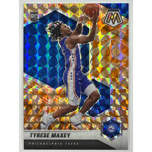 2020-21 Mosaic Tyrese Maxey Orange Reactive Prizm RC