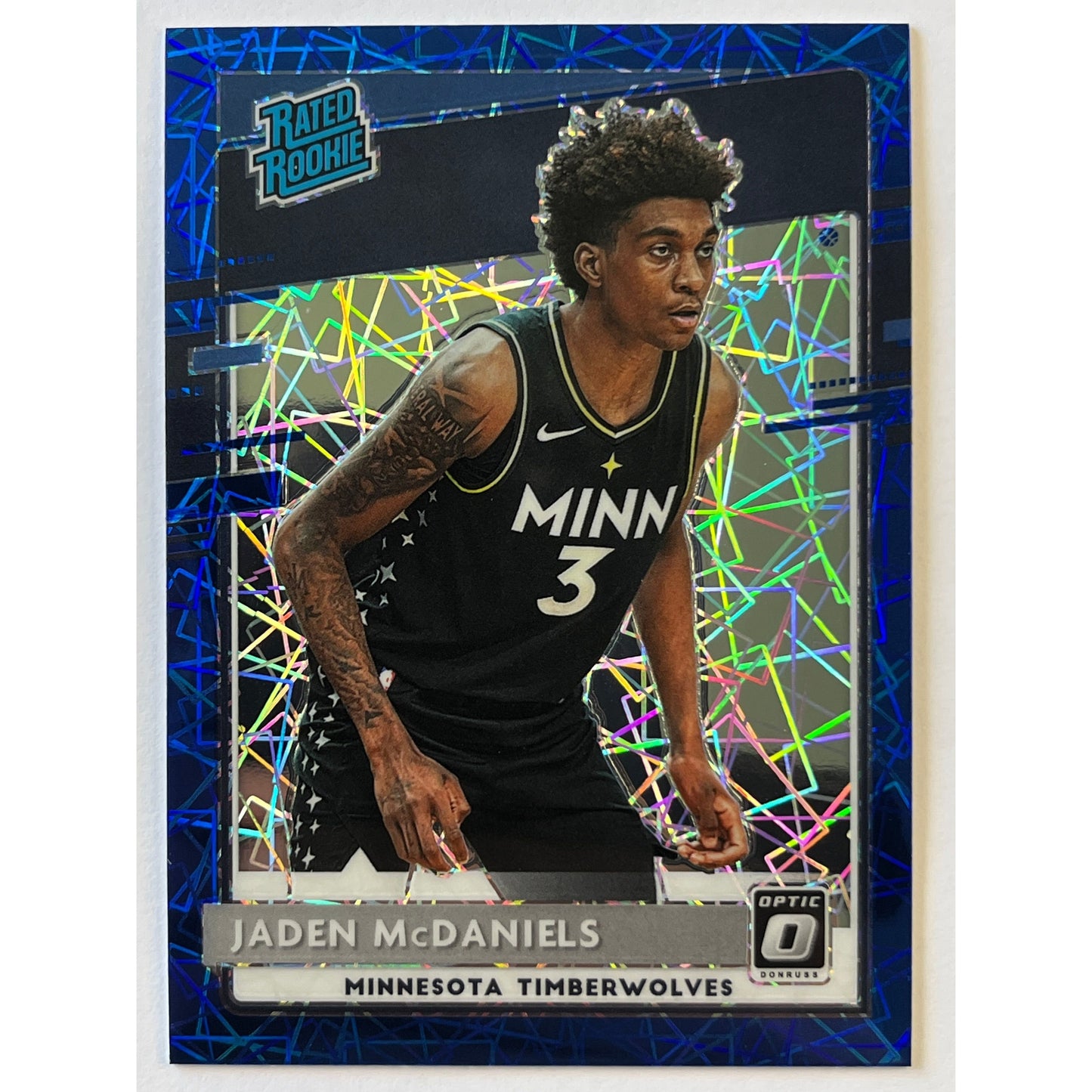 2020-21 Donruss Optic Jaden McDaniels Blue Velocity Rated Rookie