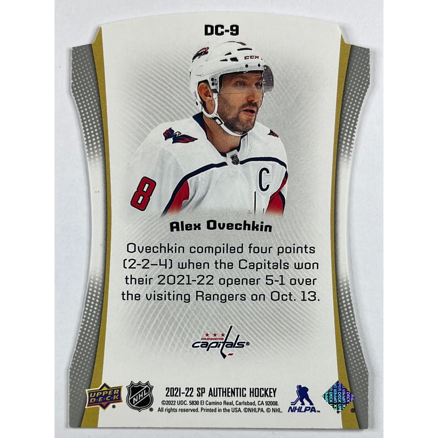 2021-22 SP Authentic Alexander Ovechkin Die Cut