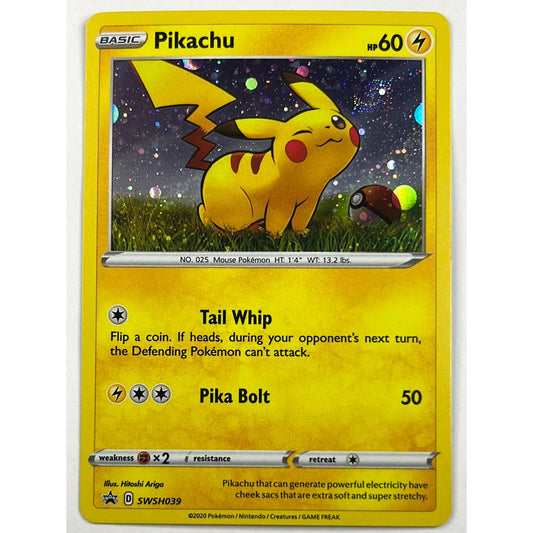 Pikachu Holo w/ SWIRL Black Star Promo SWSH039