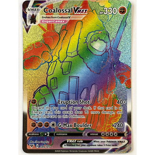 Coalossal VMAX Holo Rainbow Rare 189/185
