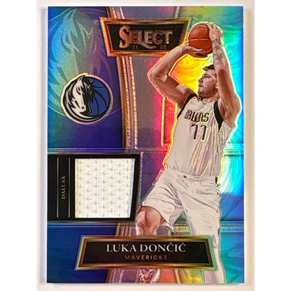 2021-22 Panini Select Luka Doncic Game Worn Swatch Silver Holo Prizm