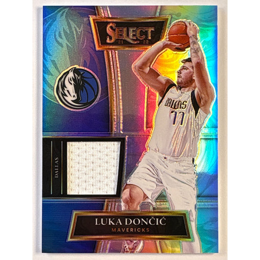 2021-22 Panini Select Luka Doncic Game Worn Swatch Silver Holo Prizm