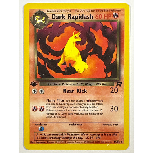 1st Edition Dark Rapidash Non Holo Uncommon 44/82