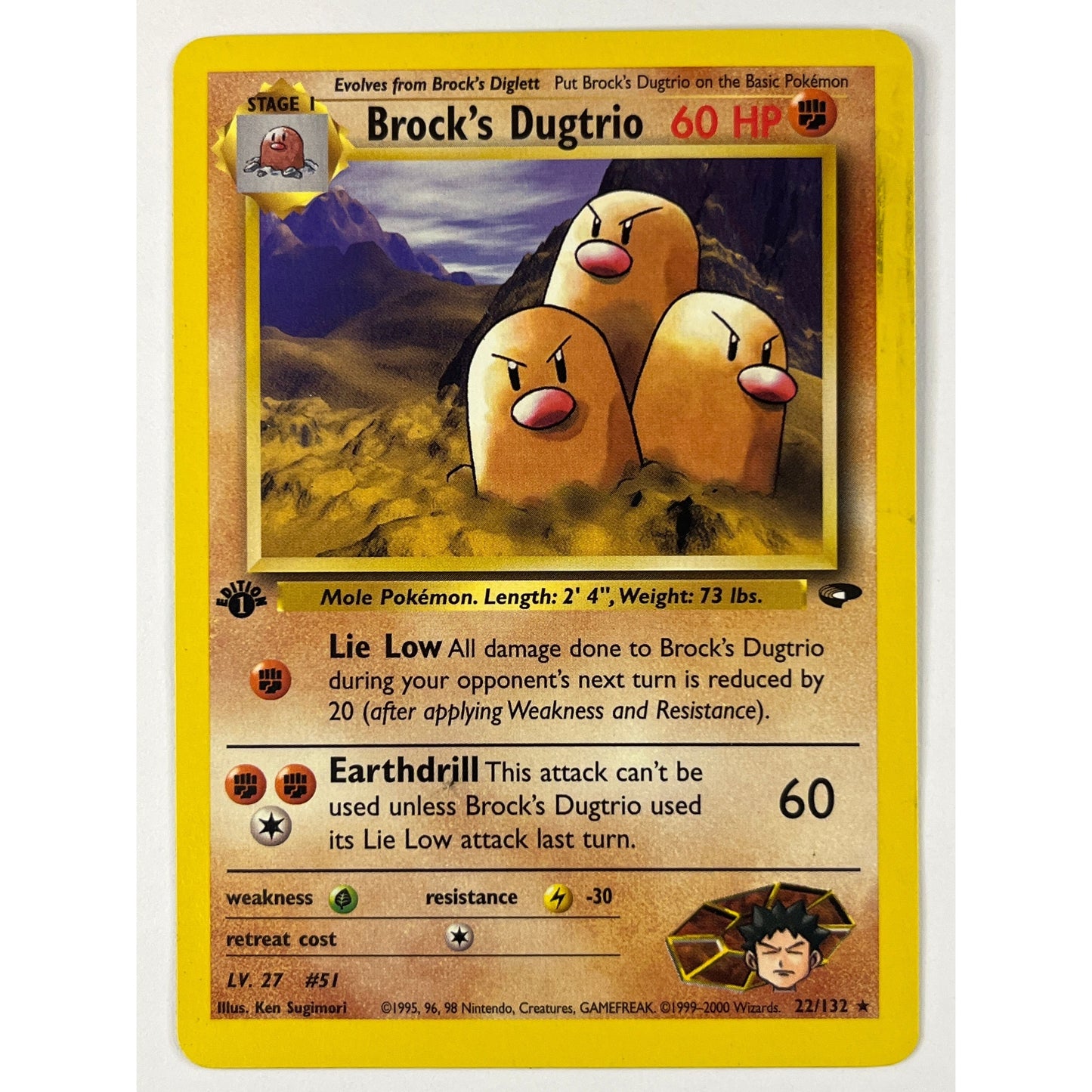 1st Edition Brock’s Dugtrio Non Holo Rare 22/132