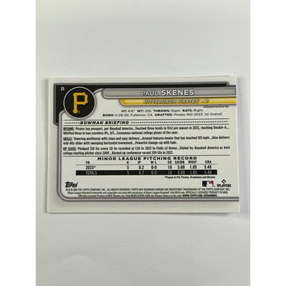 2024 Bowman Chrome Paul Skenes RC