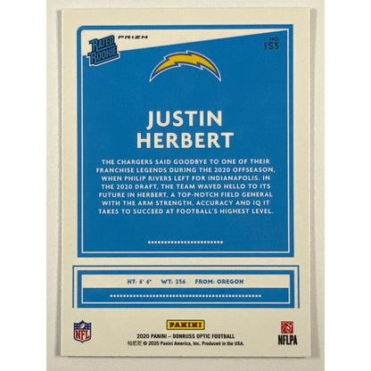 2020 Donruss Optic Justin Herbert Purple Shock Rated Rookie | Local Legends Cards & Collectibles