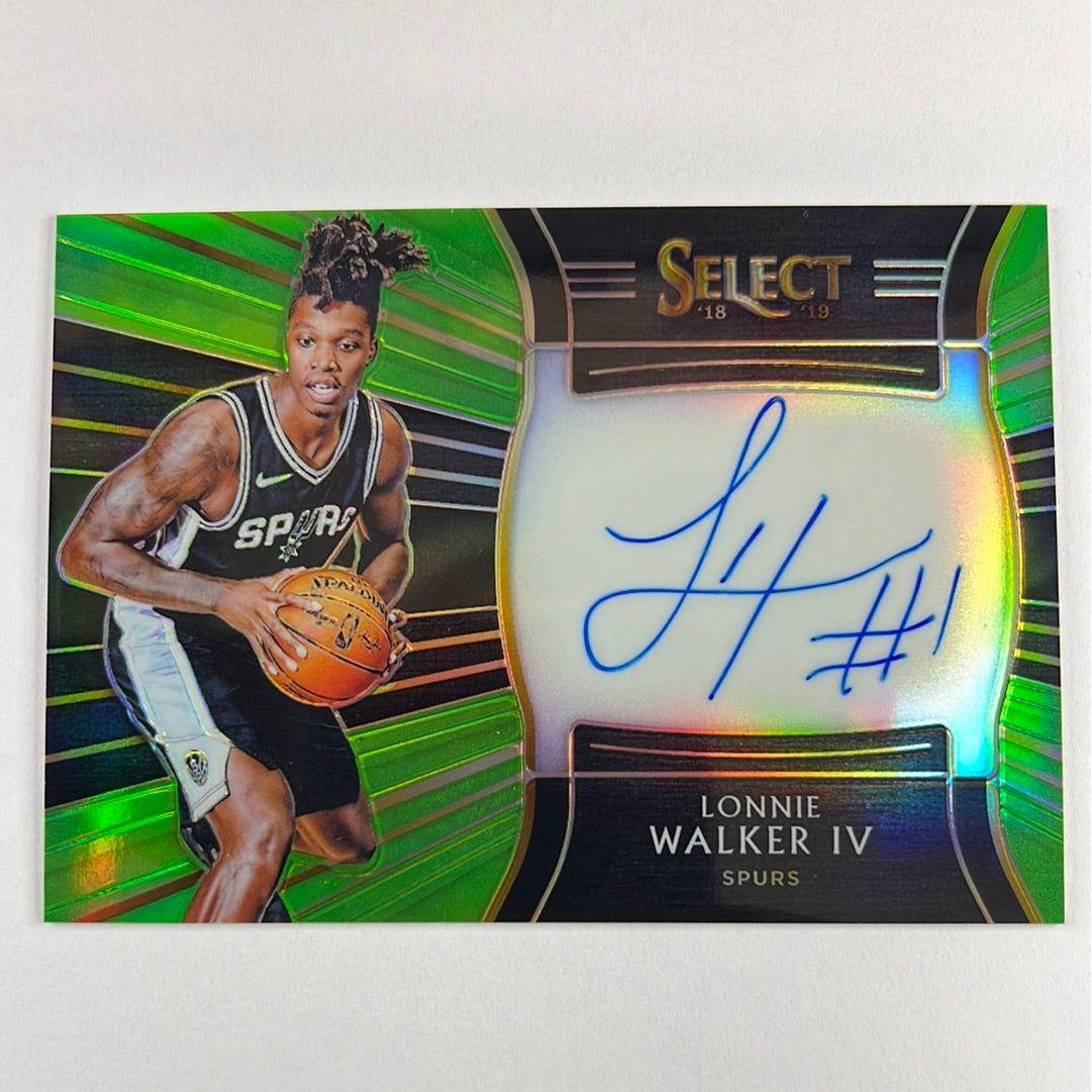 2018-19 Select Lonnie Walker lV Neon Green Prizm Rookie Auto /99