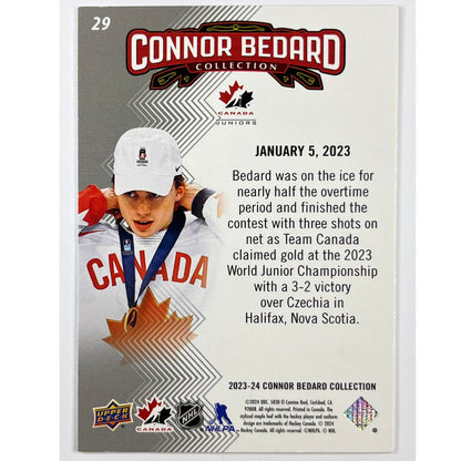 2023-24 Connor Bedard Collection Bedard Wins Gold #29