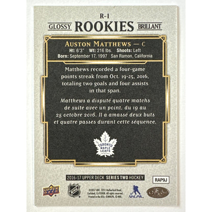 2016-17 Upper Deck Series 2 Auston Matthews Glossy Rookies