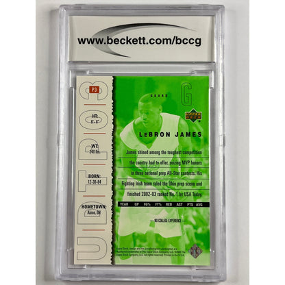 2003 Upper Deck Top Prospects LeBron James P3 UD Promo RC BCCG 10 MINT