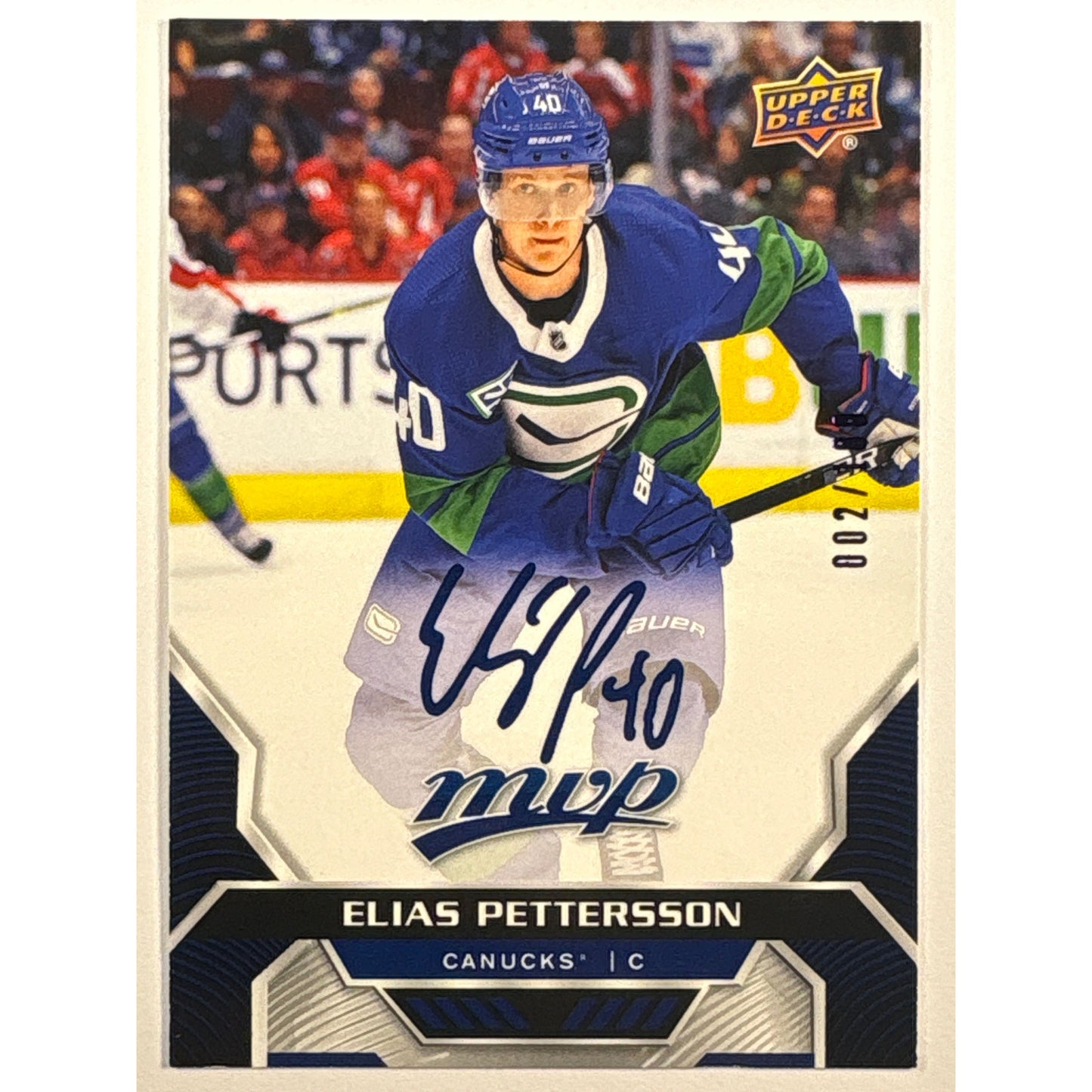 2020-21 MVP Elias Pettersson Super Script 002/100 | Local Legends Cards & Collectibles