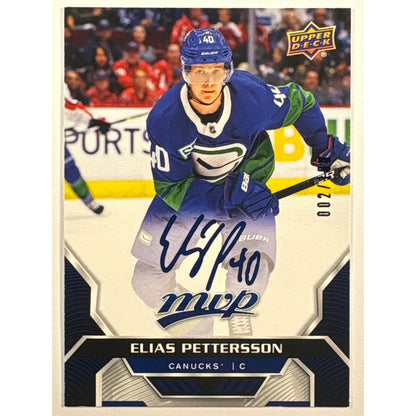 2020-21 MVP Elias Pettersson Super Script 002/100 | Local Legends Cards & Collectibles