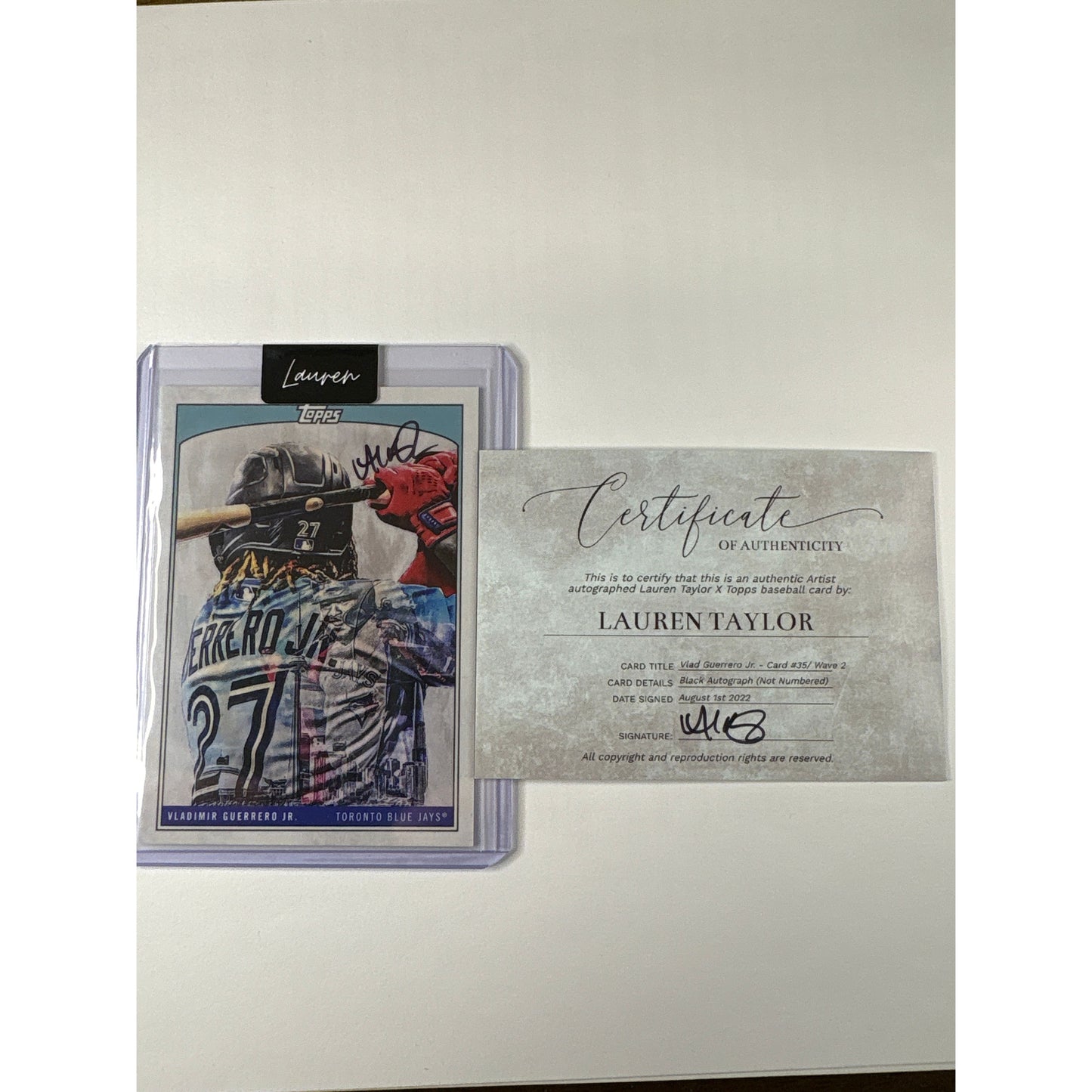 2022 Topps x Lauren Taylor Vladimir Guerrero Artist Signed Black Auto #35