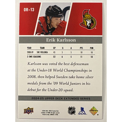 2024-25 Upper Deck Extended Series Erik Karlsson Young Guns Outburst | Local Legends Cards & Collectibles