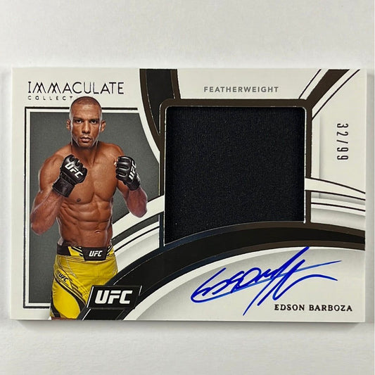 2022 Immaculate Collection Edson Barboza Fighter Used Patch Auto /99