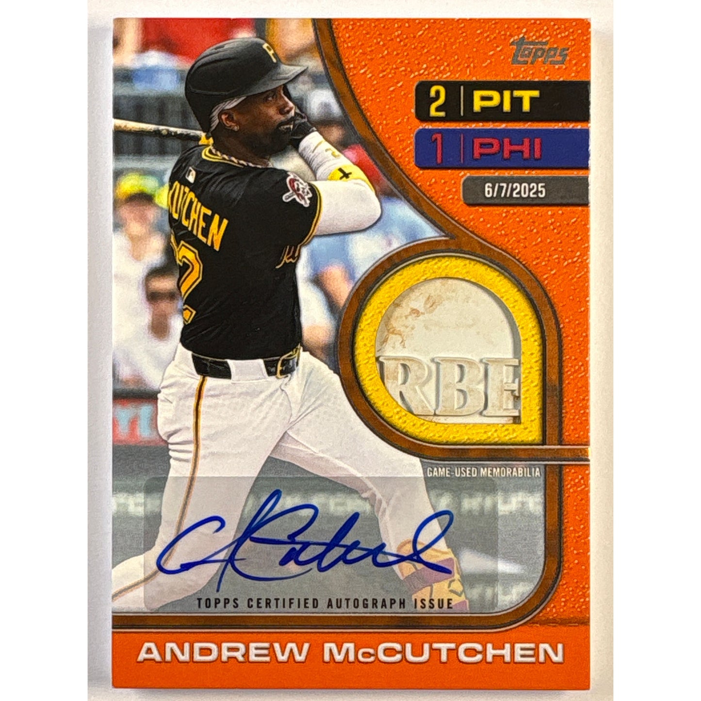 2026 Topps Series 2 Andrew McCutchen Game Used Plate Patch Auto /25