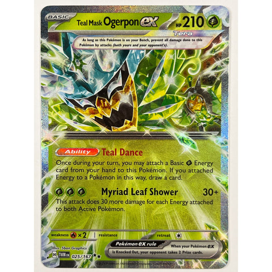 Teal Mask Ogerpon EX Holo Double Rare 025/167