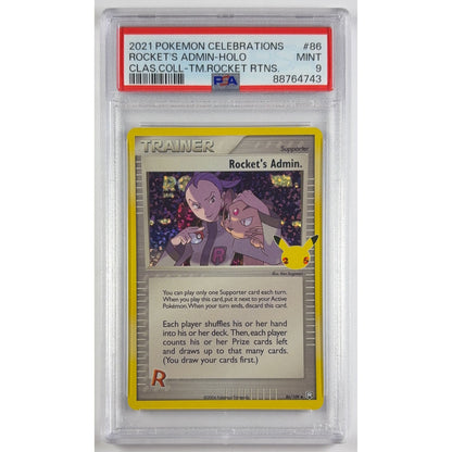 Rocket’s Admin Celebrations Holo 86/109 PSA 9 MINT | Local Legends Cards & Collectibles