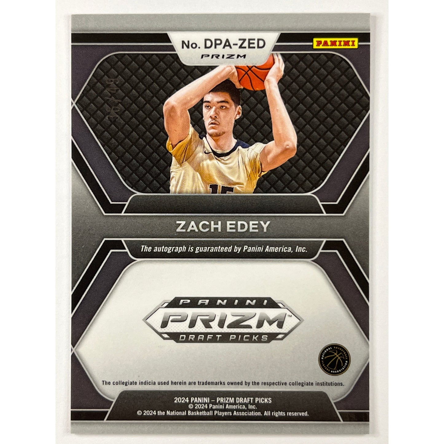 2024 Panini Prizm Draft Picks Zach Edey Orange Pulsar Prizm /49