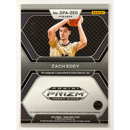 2024 Panini Prizm Draft Picks Zach Edey Orange Pulsar Prizm /49