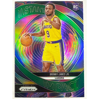 2024-25 Panini Prizm Bronny James Instant Impact Green Holo Prizm RC