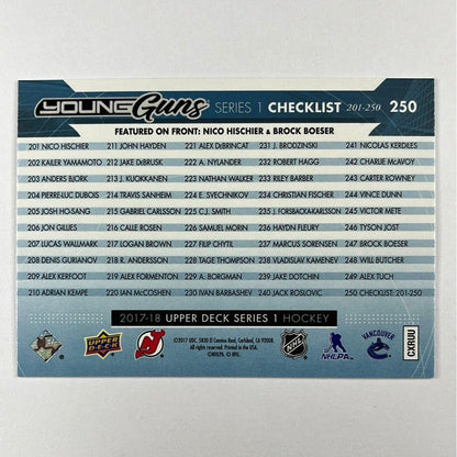 2017-18 Series 1 Boeser / Hischier Young Guns Checklist