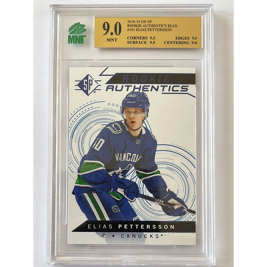 2018-19 SP Elias Pettersson Rookie Authentics Blue MNT 9 MINT