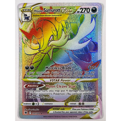 Hisuian Samurott V STAR Rainbow Rare 197/189