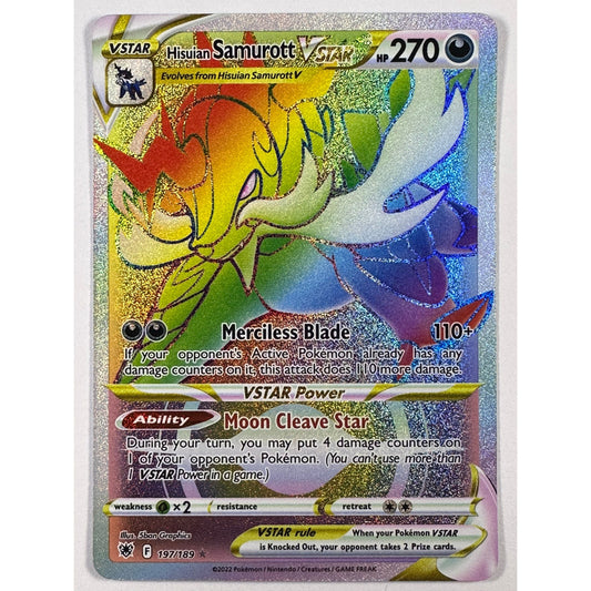 Hisuian Samurott V STAR Rainbow Rare 197/189