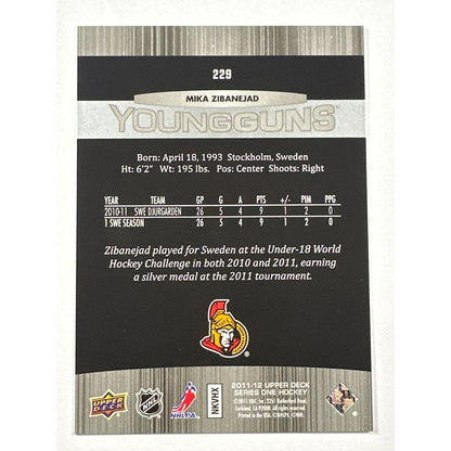 2011-12 Series 1 Mika Zibanejad Young Guns