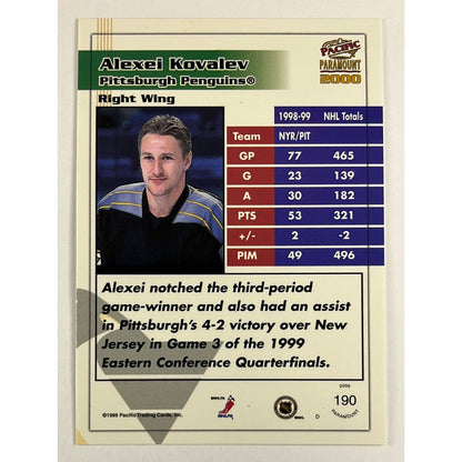 1999-00 Pacific Paramount Alexei Kovalev Stamped /50