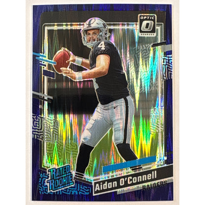 2023 Donruss Optic Aidan O’Connell Purple Shock Prizm Rated Rookie