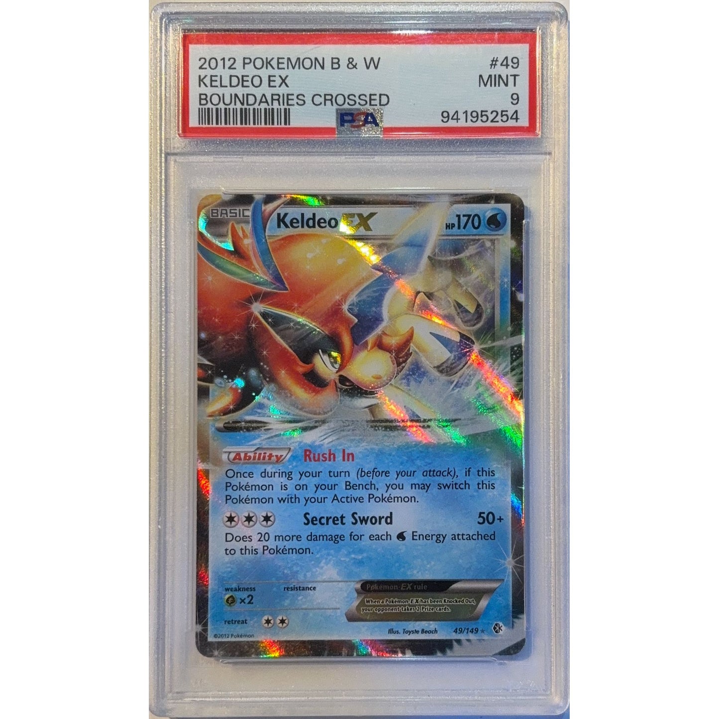 Keldeo EX Holo Ultra Rare 49/149 PSA 9 MINT