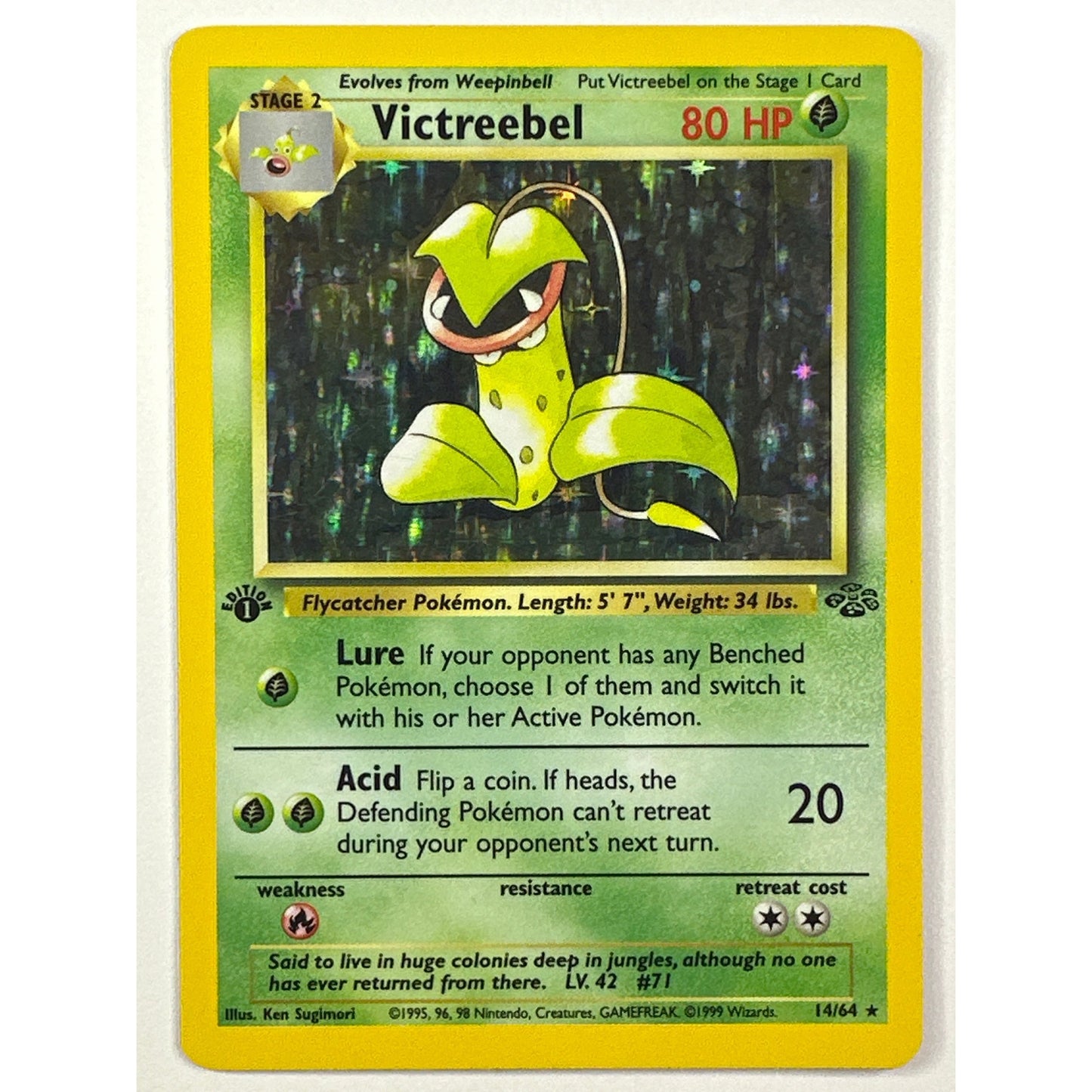 1st Edition Victreebel Holo Rare 14/64