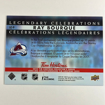 2023 Tim Hortons Collectors Series Ray Bourque Legendary Celebrations 3D Lenticular
