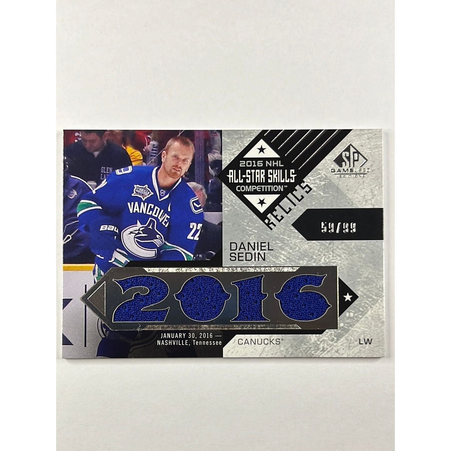 2016-17 SP Game Used Daniel Sedin All Star Skills Relics 56/99