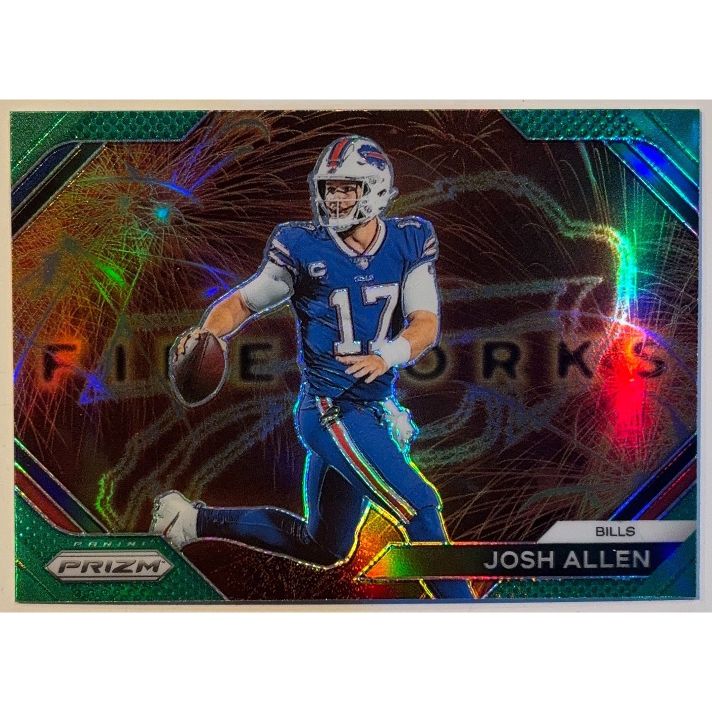 2023 Prizm Josh Allen Fireworks Green Holo Prizm | Local Legends Cards & Collectibles