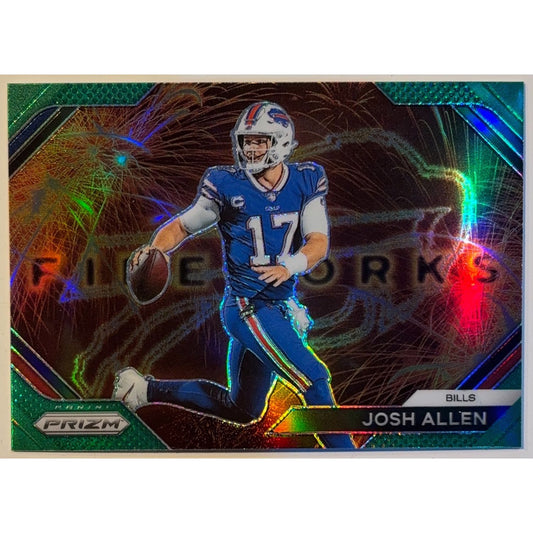 2023 Prizm Josh Allen Fireworks Green Holo Prizm | Local Legends Cards & Collectibles
