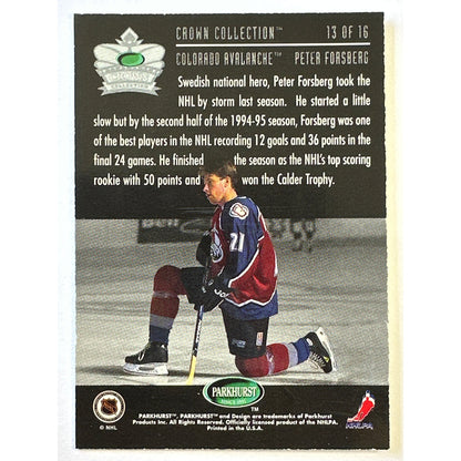 1995-96 Parkhurst Peter Forsberg Crown Collection