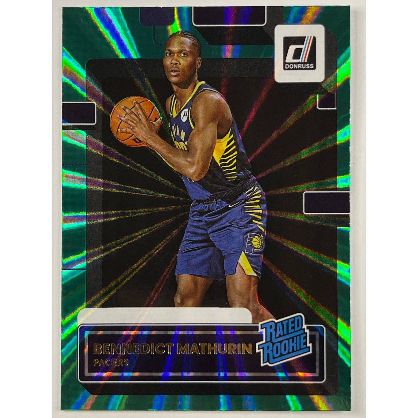 2022-23 Donruss Bennedict Mathurin Green Holo Laser Rated Rookie