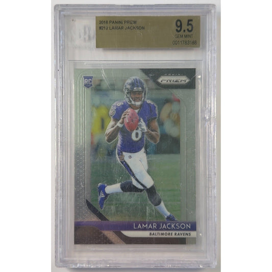 2018 Panini Prizm Lamar Jackson RC BECKETT 9.5 GEM MINT
